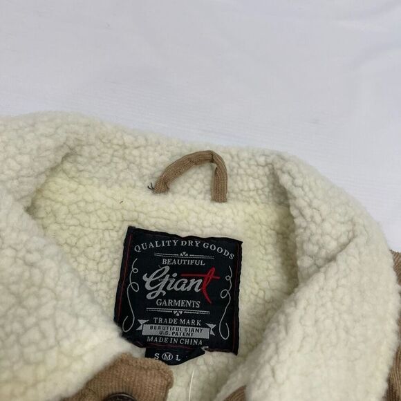 Beautiful Giant Corduroy Sherpa Y2K Trucker Jacket Size Medium New - Picture 2 of 6